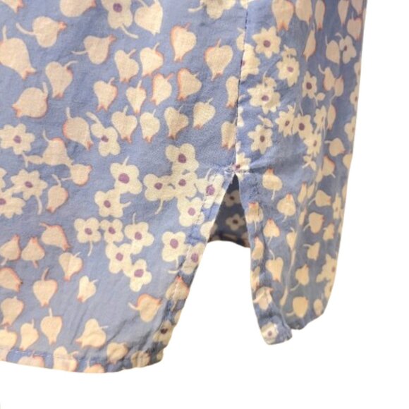 Womens Talbots LS Lightweight Spring Summer Blue Floral Coastal Top Blouse Sz 1X - Picture 5 of 10